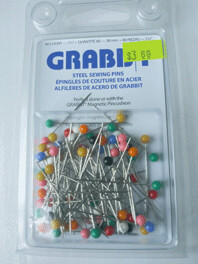 Grabbit Steel Sewing Pins, 80 Count, 1-1/2 in Long