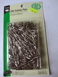 Dritz Safety Pins, Super Value Pack, Pack of 200, Size 1 & Size 2
