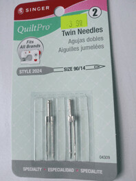 Singer Quilt Pro Twin Needles, Style 2024, 2 Pack, Size 90/14