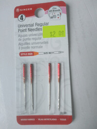 Singer Universal Regular Point Needles, Style 2020, Pack of 4, Size 80/11