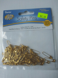 Darice Coil-less Safety Pins, Gold, Pack of 100