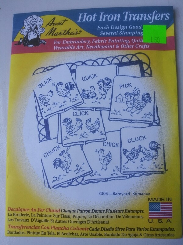 Aunt Martha's Hot Iron Transfers #3305, Barnyard Romance