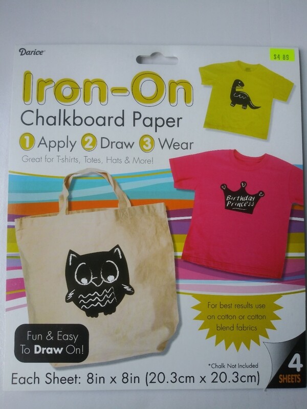 Darice Iron-On Chalkboard Paper, 4 Sheets, 8 in x 8 in