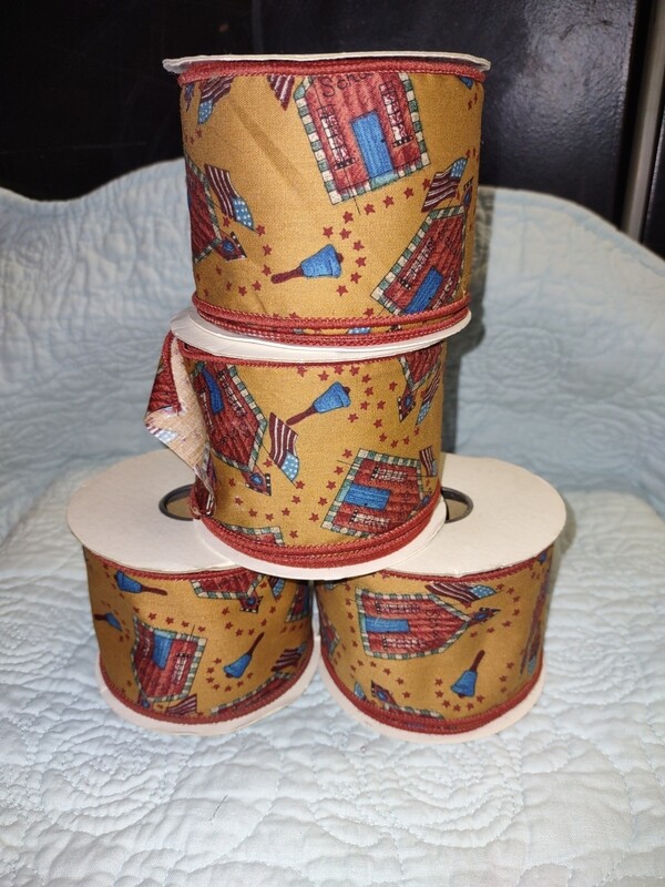 Schoolhouse Ribbon 2.5"x 10yds, Wired Edge