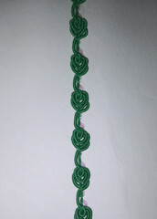 Emerald Iridescent Rosebud Trim, 1/4" Wide - 24 Yards
