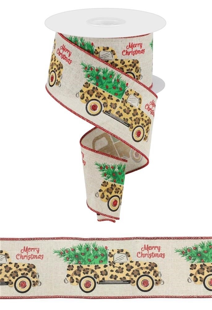 2.5"X10YD LEOPARD TRUCK W/TREE/ROYAL- TAN