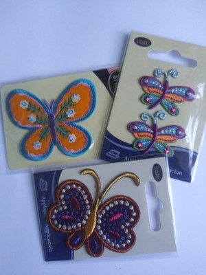 Wrights Butterfly Iron-On Appliques, 3 Packages