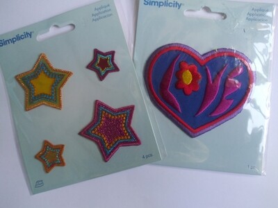 Simplicity Iron-On Appliques, 2 Packages