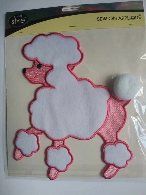 Wrights Sew-On Poodle Applique, Approx 7.5 × 6 in