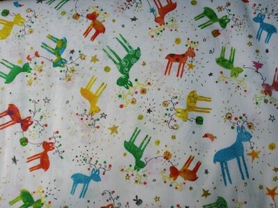 Holiday Minis by Turnowsky for QT Fabrics-White, Reindeer