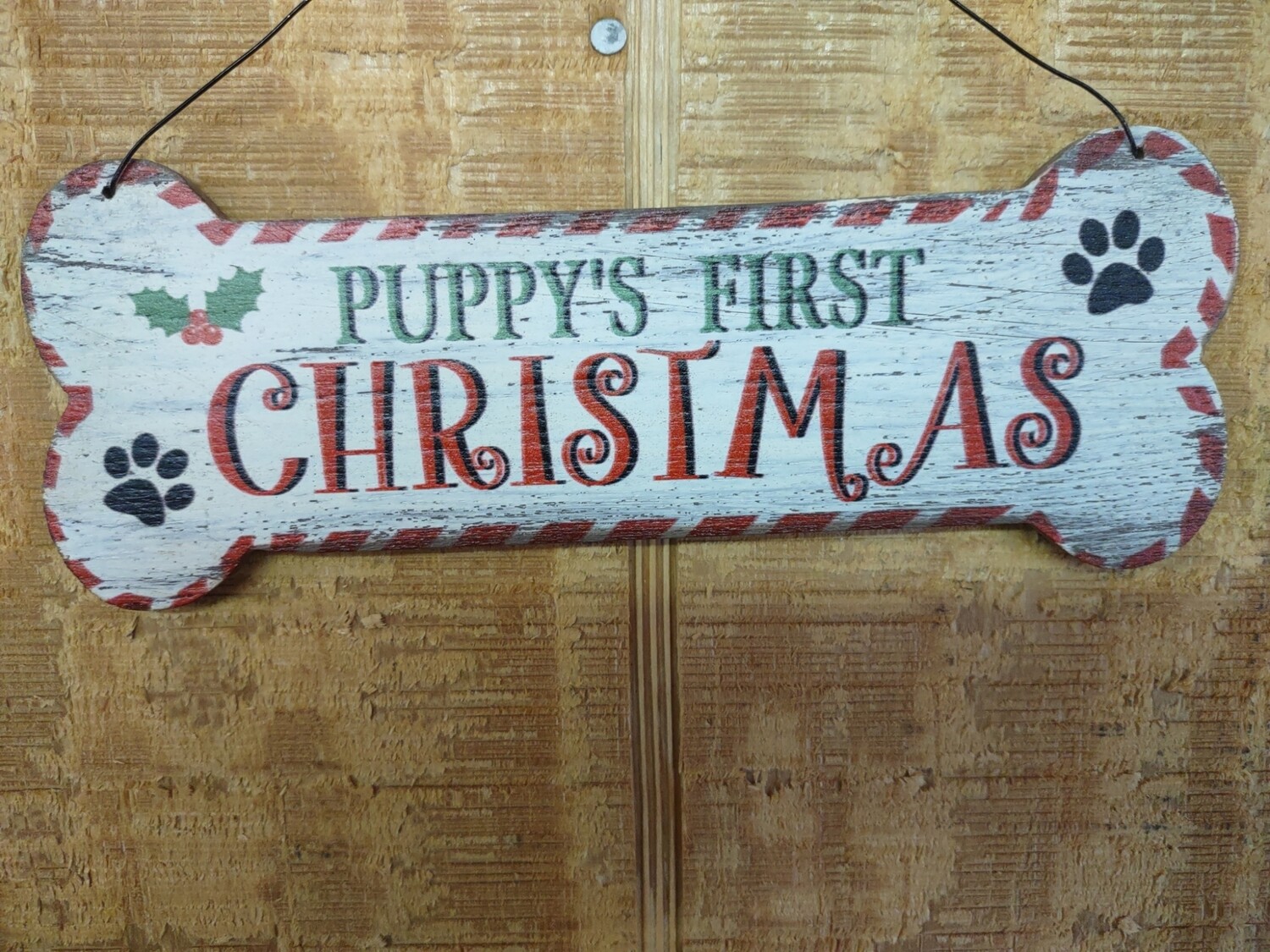 Puppy's First Christmas Ornament- 8.5"x 3"