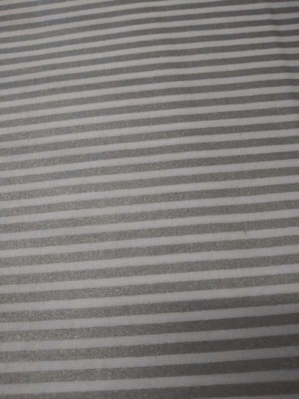 White/Silver Metallic Stripe