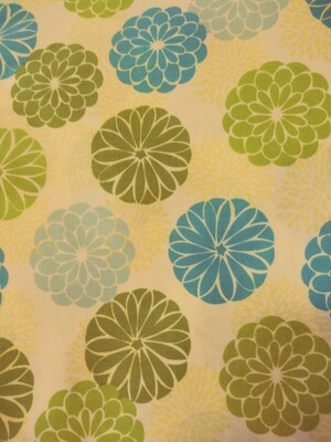 Blue/Green Floral Print Fabric