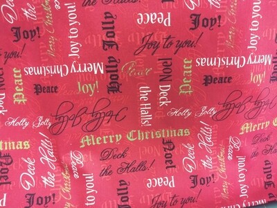 Christmas Text Fabric
