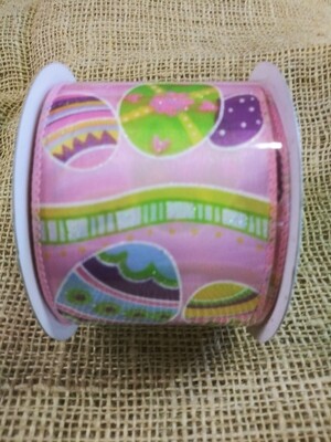 Wired Easter Egg Ribbon, Pink, 2.5