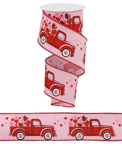 2.5" × 10 Yards Truck w/ Hearts on Royal