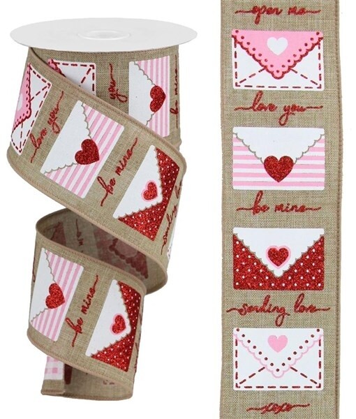 2.5" × 10 Yard Love Letters on Royal