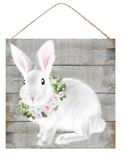 10" Sq. Bunny/Floral Sign