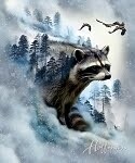 Call of the Wild Raccoon Panel by Hoffman Fabrics, 43" x 27"