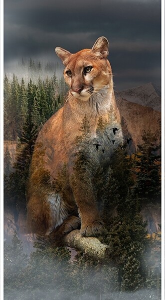 Call of the Wild Pine Panel by Hoffman Fabrics, 43" x 22"
