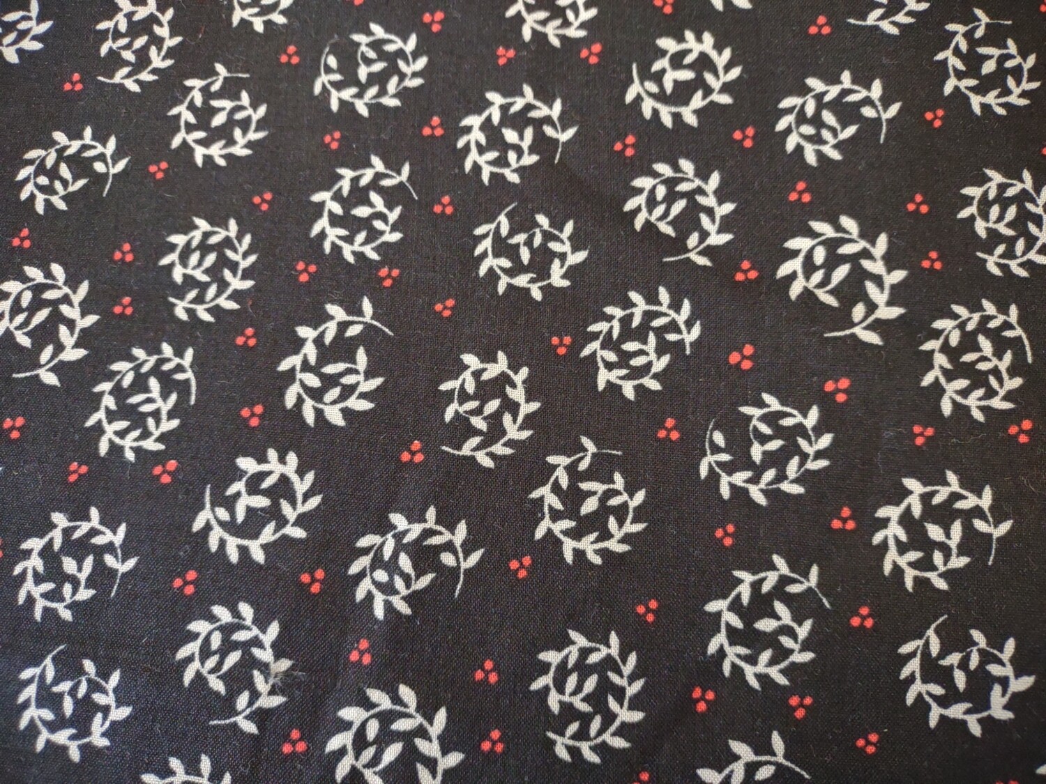Black Vine Print Fabric