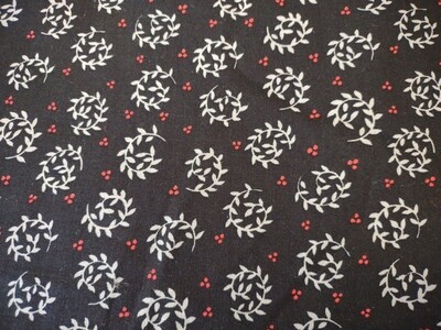 Black Vine Print Fabric