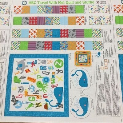 Travel with Me Quilt Panel by Fabric Editions, Inc 36" x 44"