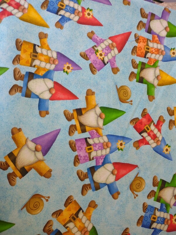 Tossed Gnomes in Multi byTim Bowers for QT Fabrics