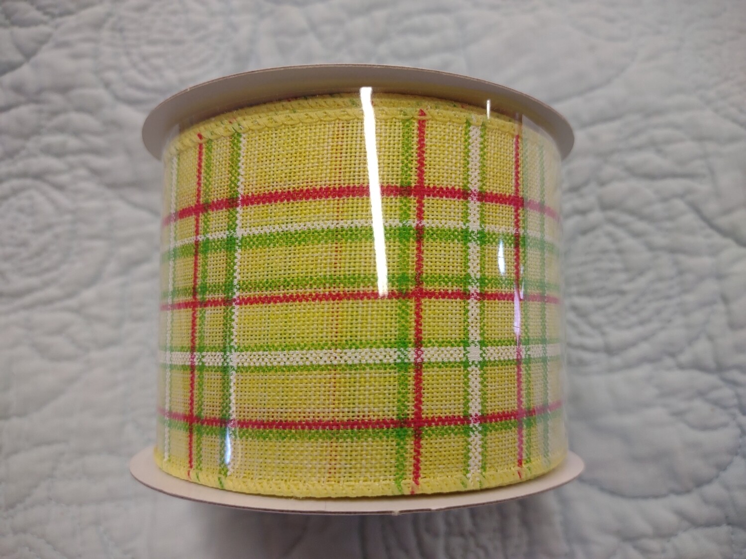 Yellow Plaid Ribbon, 2.5" x 10 Yds