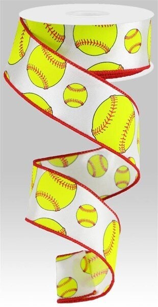 Softball Ribbon, 1.5" x 10 Yds