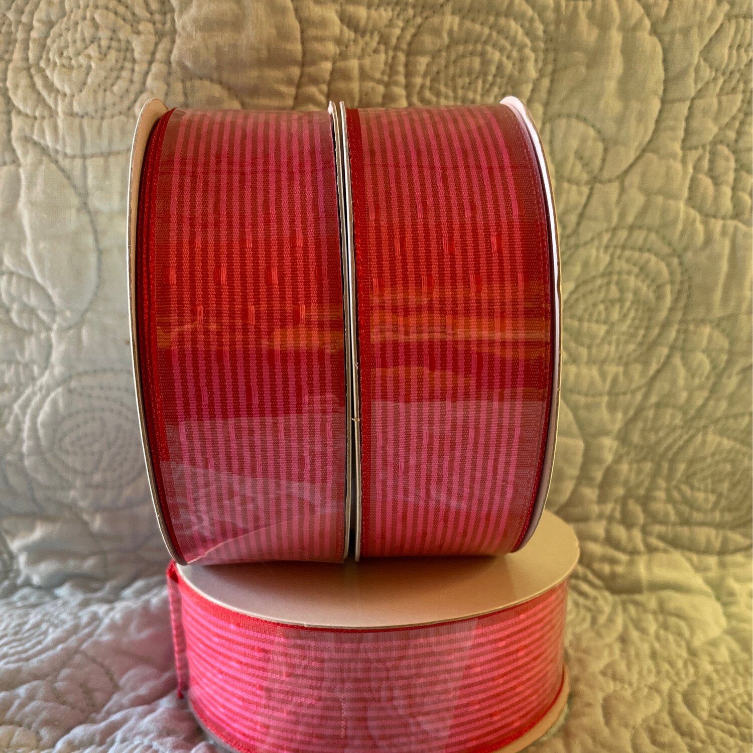 Stripe Tease Hot Pink Wired Ribbon