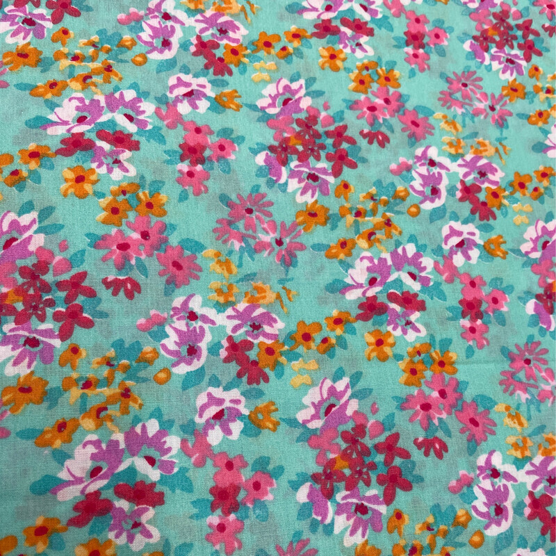 Aqua Floral Print