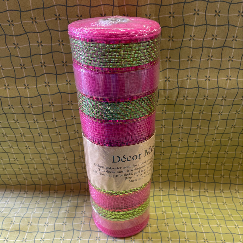Fuchsia/ Apple Decor Mesh 10 X 10