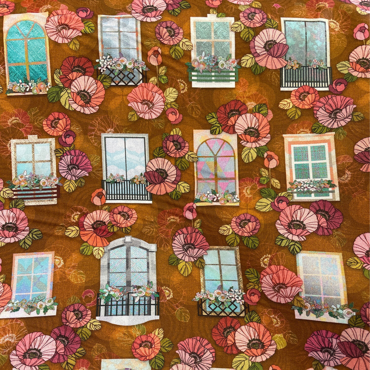 Happy Place In Terracotta Wish well For Robert Kaufman ~ Fabric For Daydreamers