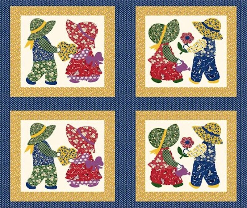 90" Dutch Kids Light Quilt Top Print, 2 3/4 Yards