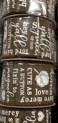 "Southern Charm" Brown Ribbon 2.5" x 10 Yards.