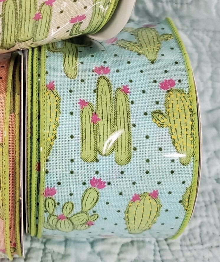 Cactus Ribbon In Blue 2.5 X 10
