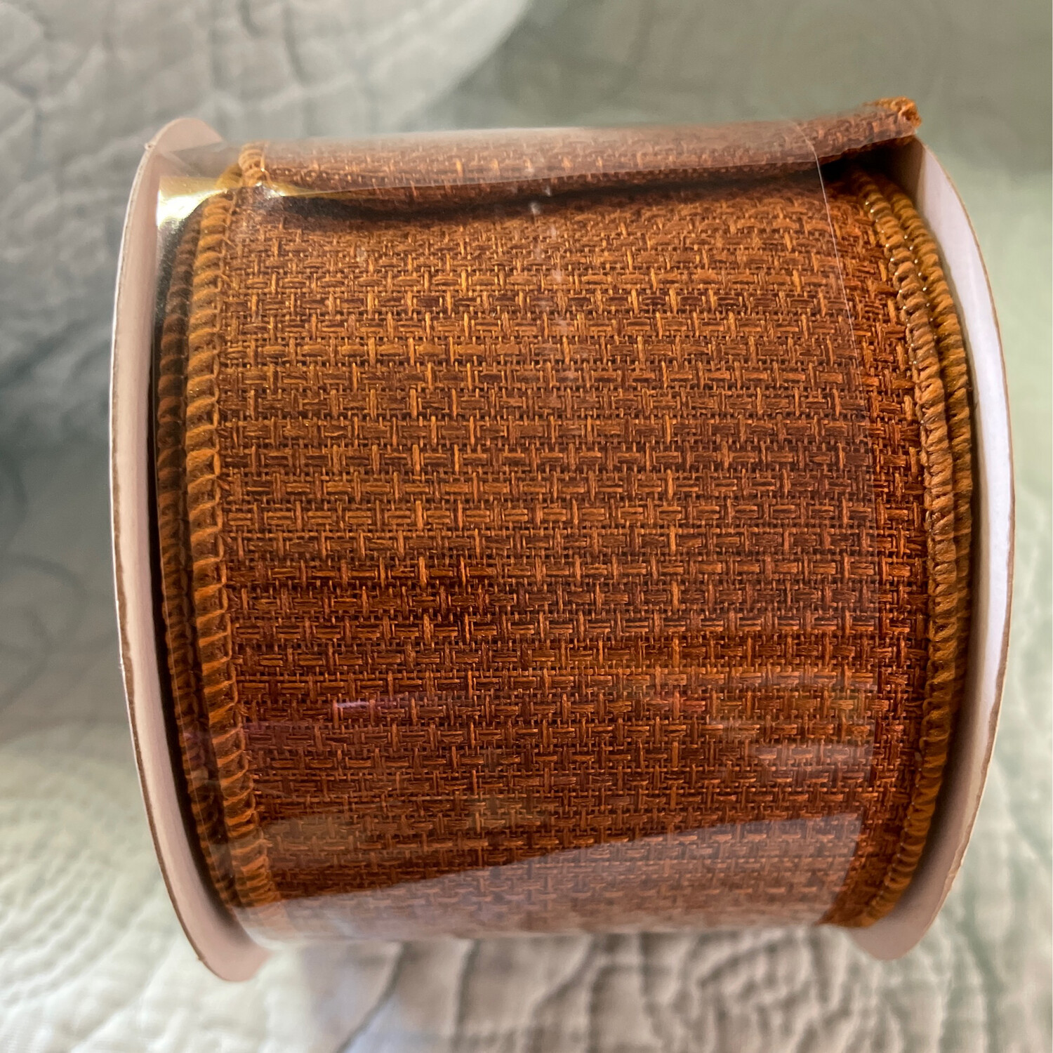 Solid Wired Ribbon 2.5" x 10 yds.- Rust Brown