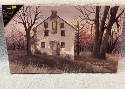 The Old Mill At Sunset Lighted Canvas By Billy Jacobs