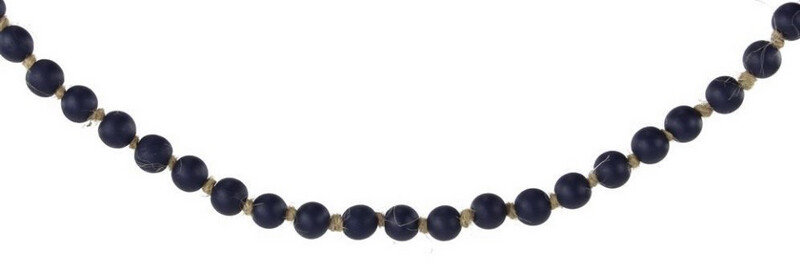 39”Navy Wash Round Bead Garland