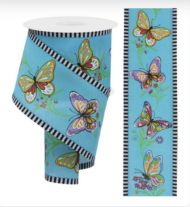 Butterfly Branches ~ Turquoise 2.5 X 10 Yds.