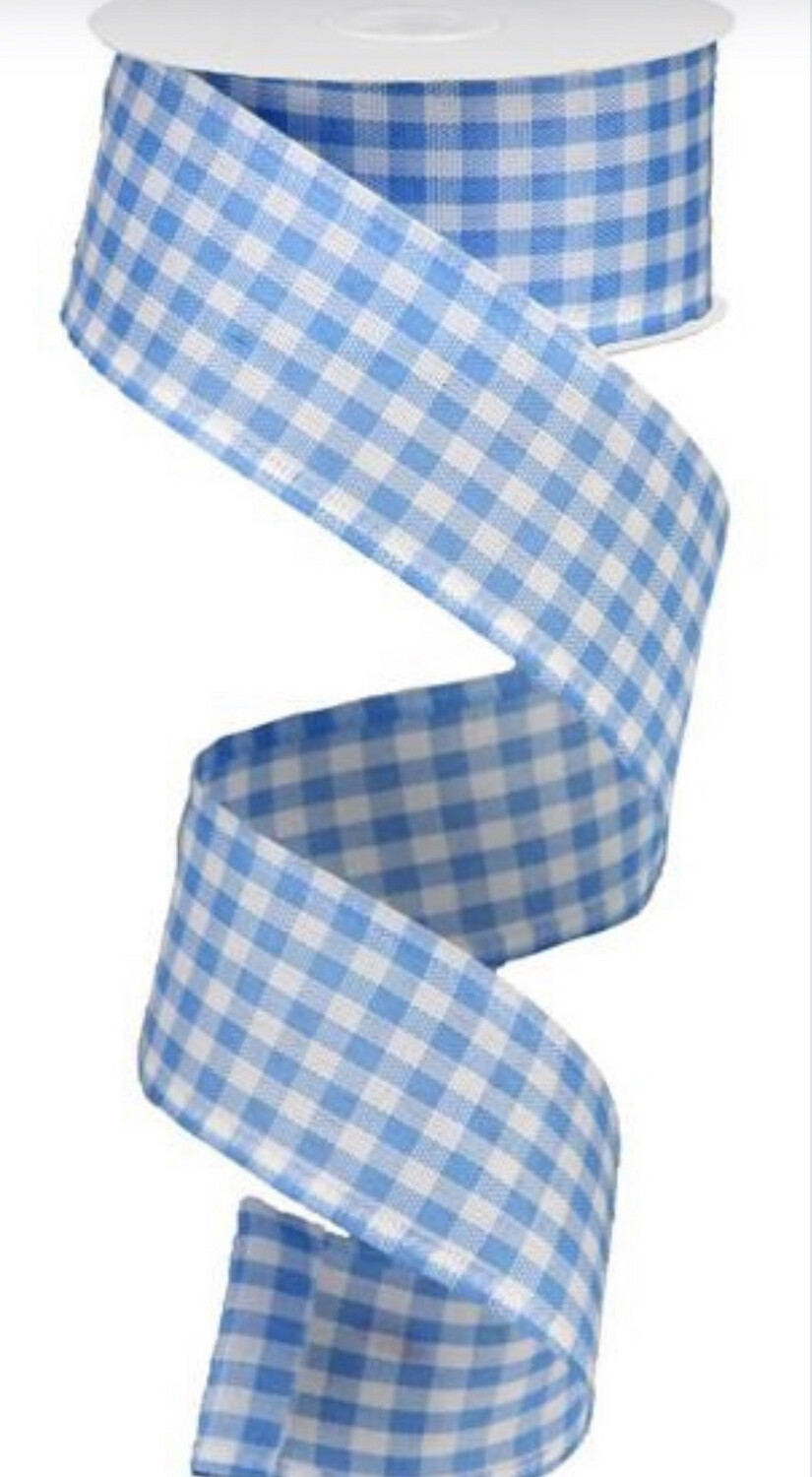 Blue And White Check Gingham 1.5 X 10 Yds.