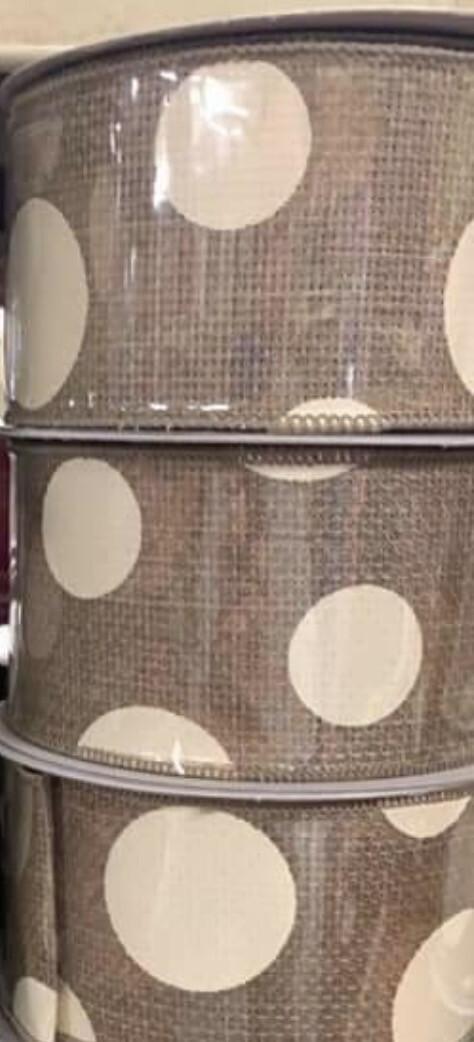 Large Dot Tan Ribbon-2.5" x 10 Yards
