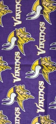 Minnesota Vikings Fabric, 56" Wide, 2/3 Yard, End of Bolt