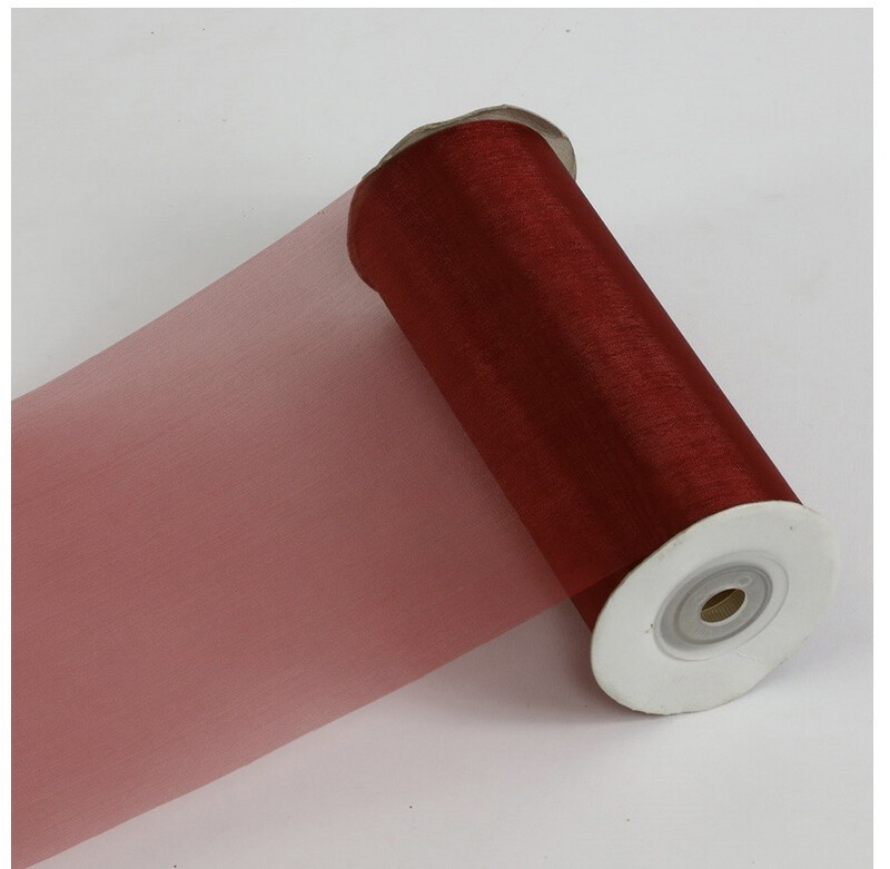 Burgundy 6” Organza 25 Yds.
