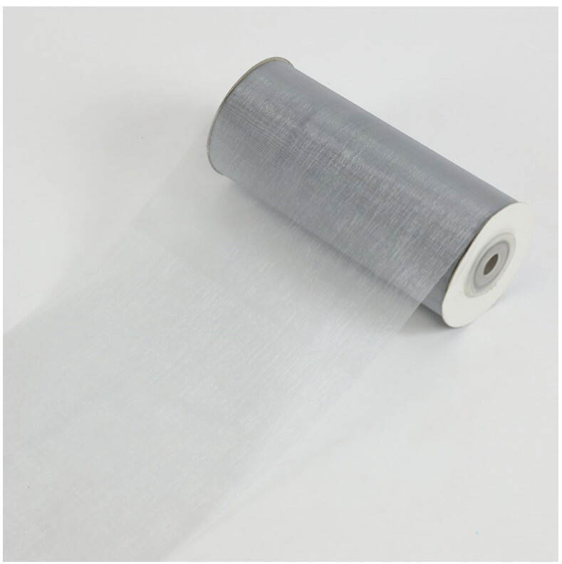 Silver 6” Organza 25 Yds.