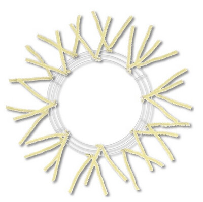Cream Pencil 15” Wire Wreath Form With Tabs
