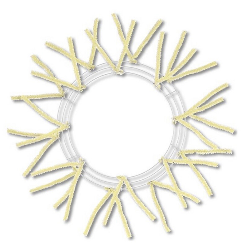 Cream Pencil  15” Wire Wreath Form With Tabs