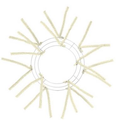 Cream Pencil 10” Wire Wreath Form With Tabs