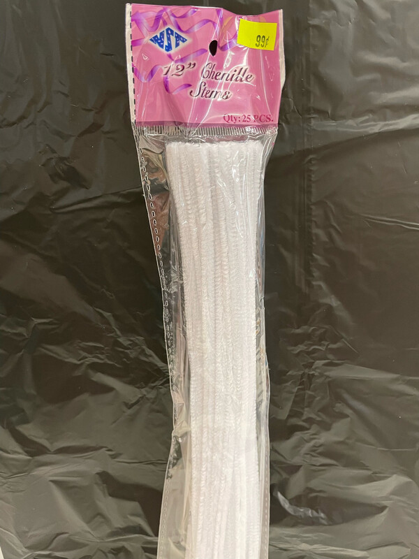 White Chenille Stems 25 Pc. Pack 
